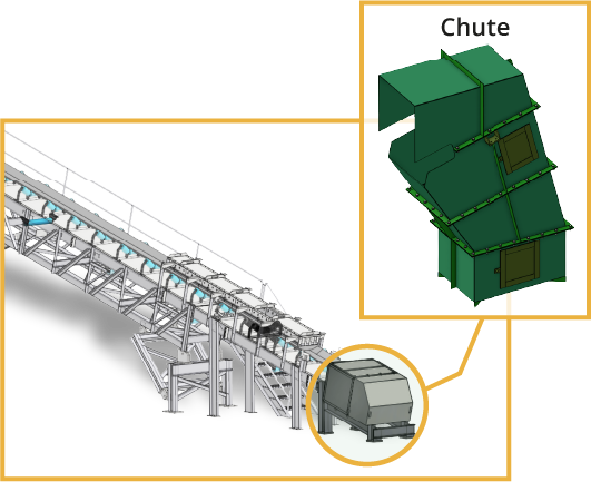 Chute vibration monitoring